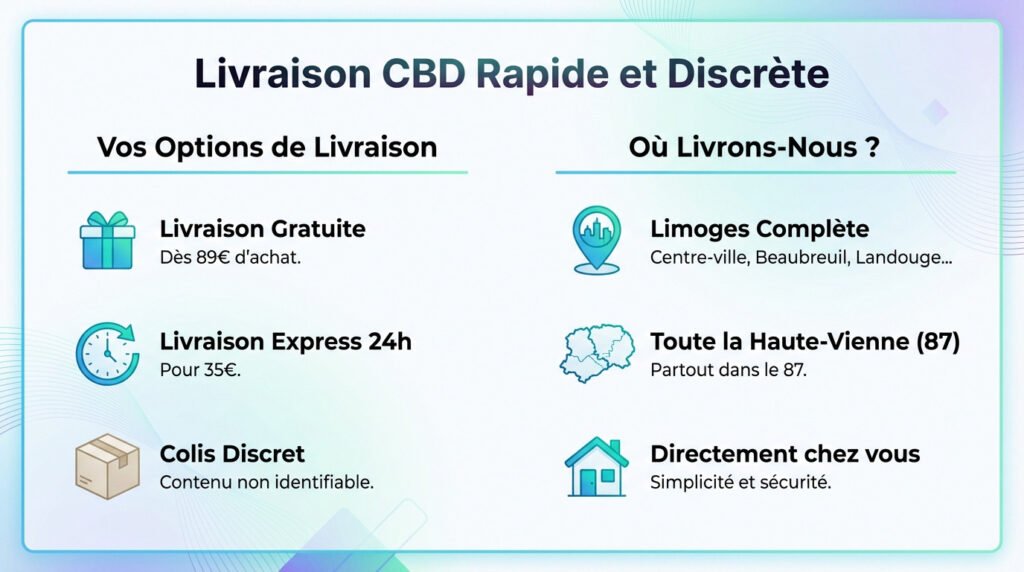 CBD Shop Limoges : livraison rapide, produits 0% THC certifis