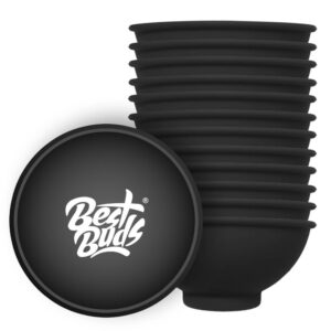 Empilement de bols en silicone noir BEST BUDS avec logo blanc, accessoire BUDDY BOO