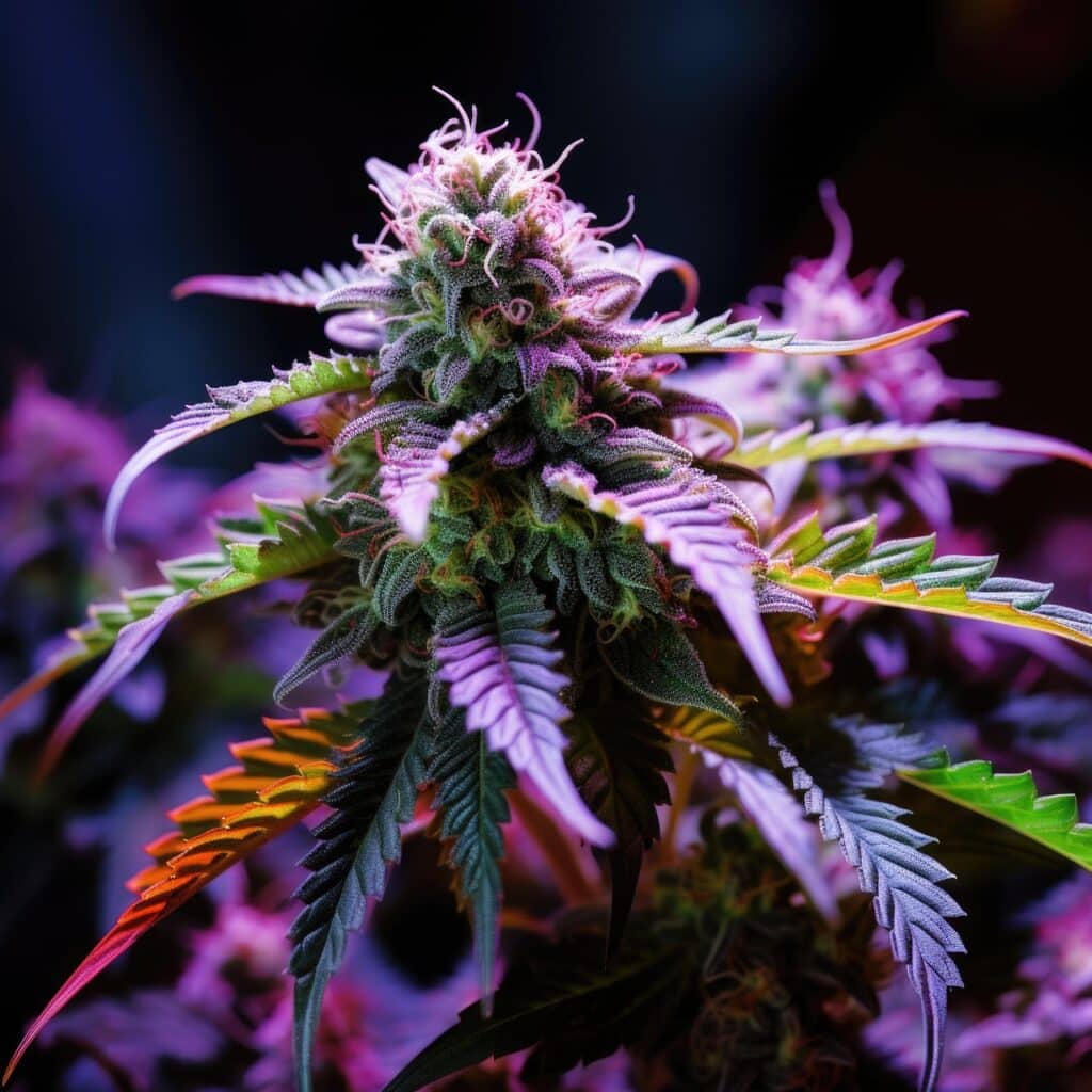 Gros plan d’une fleur HPC colorée illustrant la puissance et la qualité des produits BUDDY BOO