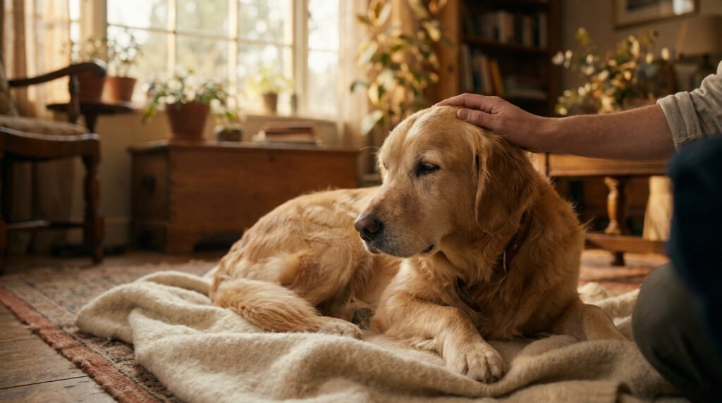 CBD pour chien stressé : chien apaisé à la maison grâce à une solution bien-être naturelle BUDDY BOO