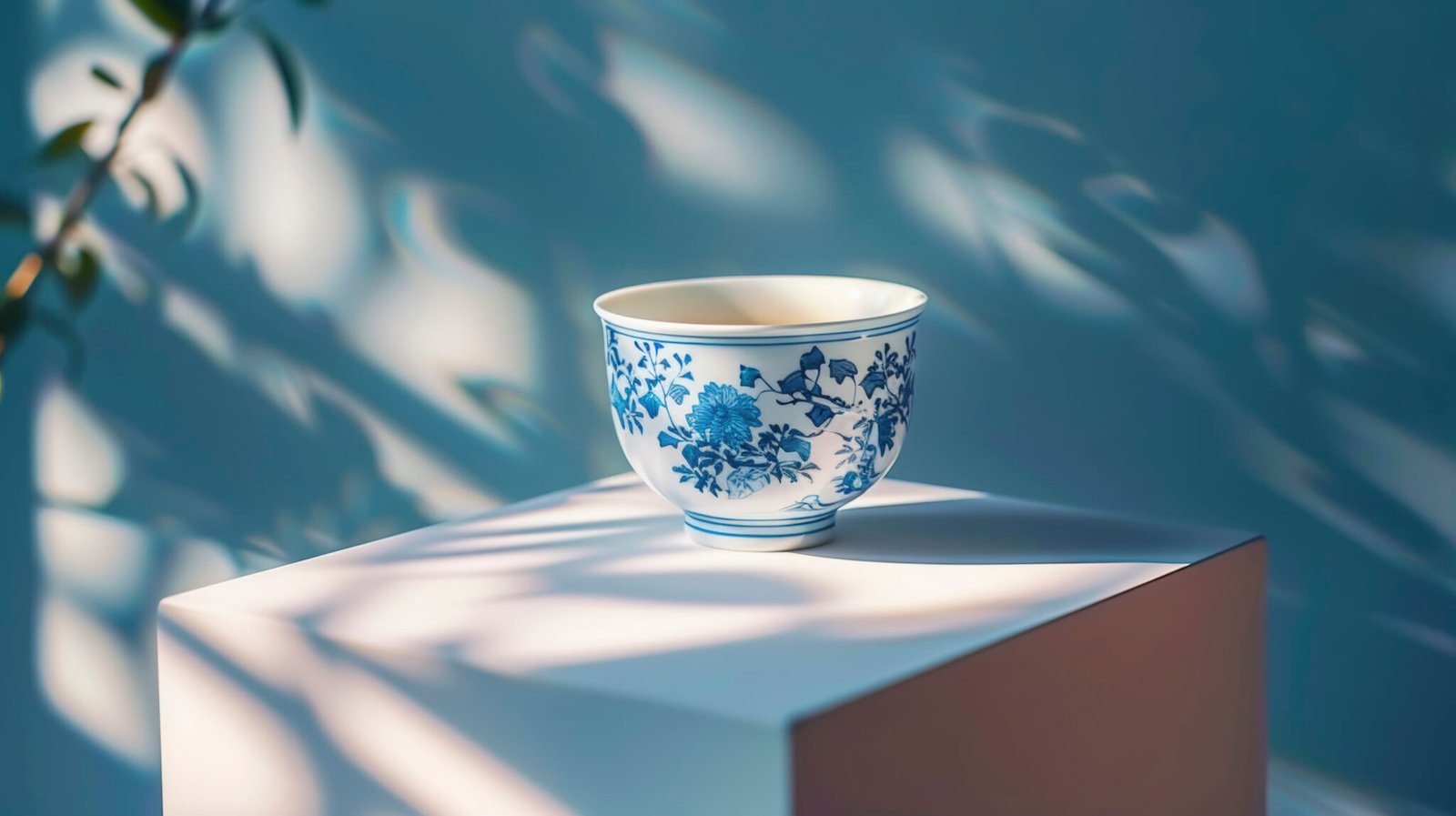 Tisane CBD apaisante servie dans une tasse en porcelaine, rituel bien-être naturel sans THC par BUDDY BOO
