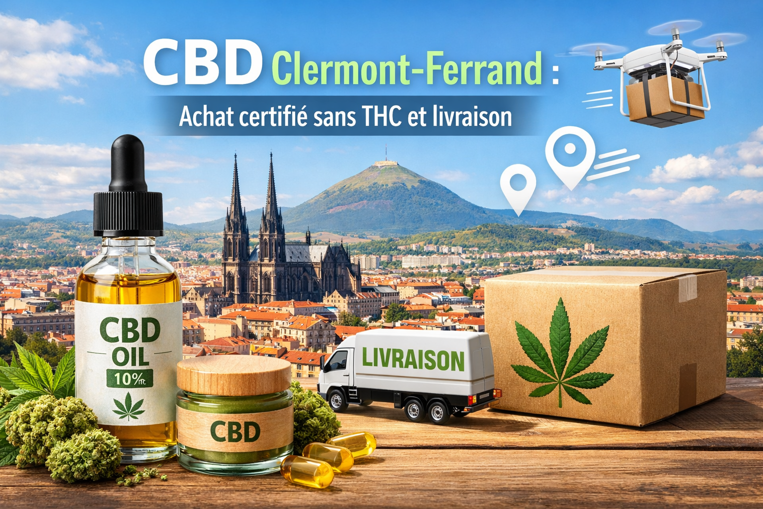 Clermont-Ferrand et le Puy-de-Dôme, ville où BUDDY BOO propose du CBD légal garanti sans THC
