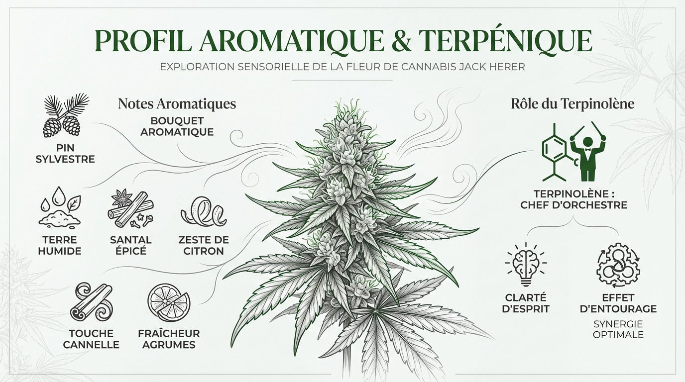 Profil aromatique et terpénique de la fleur CBD Jack Herer