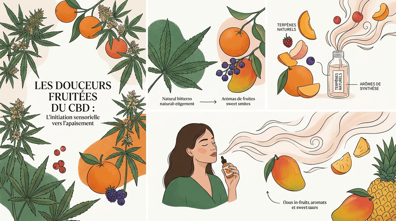 Fleurs de CBD fruitées aux arômes d'agrumes et de baies pour une consommation douce