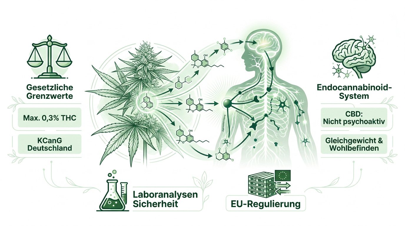 Darstellung von Hanfblüten im Kontext der deutschen Gesetzgebung und Biologie