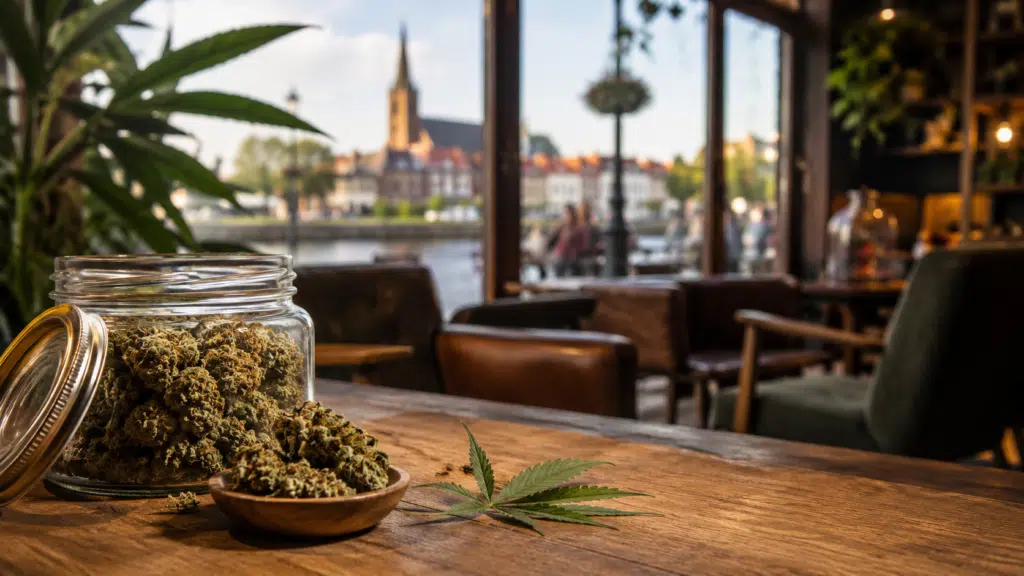 Coffeeshops Venlo – gemütliche Coffeeshop-Szene mit Cannabisblüten in Venlo