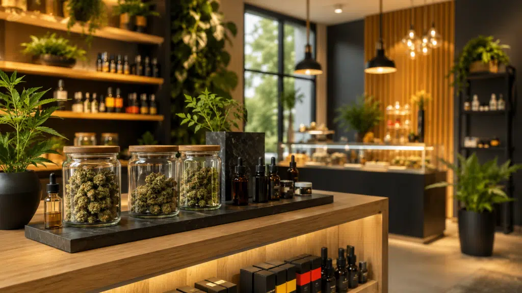 CBD Shop Deutschland – hochwertige CBD-Blüten und CBD-Produkte in moderner Shop-Atmosphäre